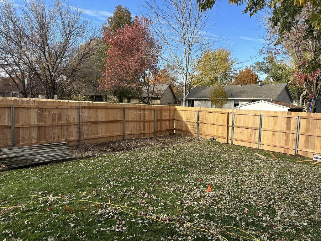 Wood fence on a fall day