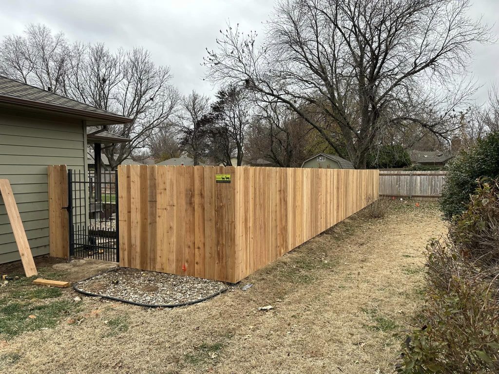 wooden fence with entranceway